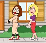  ass ball_gag bondage cattle_prod connie_d&#039;amico family_guy glasses meg_griffin nude tears thighs 