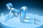  ass blue_eyes blue_hair breasts catthouse cortana female halo_(series) microsoft nipples oni_(artist) 