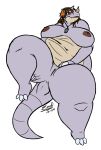  anus blush chubby eddy_okapi female headphones horn lying music_player nipples overweight plain_background pokemon presenting pussy rhinoceros rhydon solo thick_thighs white_background 