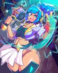 1girl blue_hair brawl_stars dierelc half_naked janet_(brawlstars) tagme