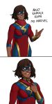 aged_up biting_lip bleepideeboop brown_skin bwc choker collar dark-skinned_female kamala_khan marvel marvel_comics ms._marvel muslim short_hair superheroine