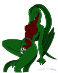 anthro breasts closed_eyes drooling female fingering grovyle pokemon pussy pussy_juice saliva solo tierafoxglove