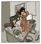 barbara_gordon batgirl batman_(series) coat daughter dc_comics desk desktop father father_&_daughter femdom incest james_gordon kissing office older_male older_man_and_younger_woman on_desk penis_grab telephone tie_pull undone_belt younger_dom_older_sub younger_female