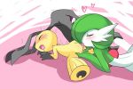 big_breasts chest_jewel creatures_(company) game_freak gardevoir gen_3_pokemon green_hair hair_over_one_eye mawile nintendo pokemon pokemon_(anime) pokemon_(creature) pokemon_(game) pokemon_(species) red_eyes simight yuri