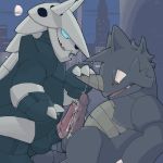  aggron argon_vile blue_eyes brown_eyes cum frottage gay male penis pokemon rhydon testicles 