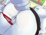 anthro anthrofied ass blue_eyes blush blushing claws dragon furred_dragon ninko panties panties_around_leg panties_aside panty_pull pokemon pussy pussy_juice red_panties reshiram smile tail white_fur wide_hips wings