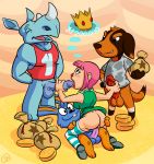 animal_crossing animal_crossing_boy bells bottomless_female butch_(animal_crossing) doc_(animal_crossing) dog fellatio female handjob interspecies no_panties outlaw_ink prostitution rabbit rhinoceros tank_(animal_crossing) vaginal