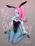 1girl 2010s 2019 2d 2d_(artwork) animal_ears anthro anthro_only black_bunny_ears black_high_heels black_shoes blue_skin bowtie bowtie_collar bunny_ears bunnysuit digital_media_(artwork) ear_fins eyepatch fake_animal_ears female female_anthro female_only fish fish_girl fishnet fishnet_legwear fishnet_pantyhose fishnet_stockings fishnets full_body hair hair_over_one_eye high_heels high_res marine_humanoid monster_girl noah_(tettsui-sole) noaharbre ponytail red_bowtie red_hair shiny_skin shoes solo solo_female thick_thighs undertale undertale_(series) undyne video_game_character video_games white_wrist_cuffs wrist_cuffs