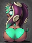 1girl 1girl ass beauty_mark behind big_ass bubble_butt cephalopod cephalopod_humanoid dark-skinned_female dark_skin earphones female_only lips looking_back marina_(splatoon) nintendo octoling omegasunburst sexy sexy_ass sexy_lips smelly_ass solo_female splatoon splatoon_2 tentacle tentacle_hair thick_ass