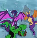  1girl 2boys activision anthro aquaphilia asphyxiation bondage breathplay bubbles byondrage commission cowgirl_position cum cynder delta_hooves deltahooves_(artist) dragon dragoness drowned drowning exhibitionism friendship_is_magic hasbro my_little_pony nude nudity original_character sex spyro spyro_the_dragon tagme unconscious underwater 