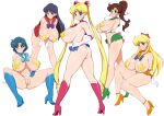  5girls aino_minako bishoujo_senshi_sailor_moon black_hair blonde_hair blue_eyes blue_hair blue_sailor_collar boots bow breasts brown_hair crescent crescent_earrings earrings green_sailor_collar hair_ornament high_heels hino_rei huge_breasts inner_senshi jabara_tornado jewelry kino_makoto long_hair magical_girl mizuno_ami multiple_girls older older_female orange_sailor_collar pasties puffy_nipples red_sailor_collar sailor_collar sailor_jupiter sailor_mars sailor_mercury sailor_moon sailor_senshi sailor_venus short_hair star_pasties tsukino_usagi waifu2x young_adult young_adult_female young_adult_woman 