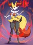  1girl alancampos_(artist) alanscampos_(artist) big_ass big_breasts bikini braixen canine cute female female_only fluffy_ears fluffy_tail pokemon solo solo_female tail white_fur yellow_fur 