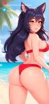 ahri ahri_(league_of_legends) ass bikini bikini_bottom league_of_legends pool_party_series