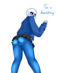  2010s 2019 2d 2d_(artwork) animated_skeleton anus ass blue_anus blue_ass blue_blush blue_body blue_butt blue_pussy blush bottom_sans bottomless bottomless_skirt butt digital_media_(artwork) ectobody ectobutt ectopussy english_text feet_out_of_frame genderswap genderswap_(mtf) humiliated looking_back looking_down no_panties nsfwgarbagedump presenting_anus presenting_pussy pussy redraw redrawn rule_63 sans sans_(undertale) simple_background skeleton skirt solo submissive text uke_sans undead under_skirt undertale undertale_(series) video_games white_background 