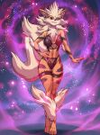  1girl alancampos_(artist) alanscampos_(artist) anthro anthro_only arcanine big_ass big_breasts canine cute female_only fluffy_tail lingerie orange_skin pokemon yellow_hair 