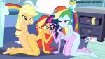 applejack equestria_girls friendship_is_magic futa older older_female ponetan rainbow_dash sunset_shimmer tagme twilight_sparkle young_adult young_adult_female young_adult_woman