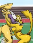  breasts canine creatures_(company) crossover digimon electric_type_pokemon female female_renamon fox furball game_freak gen_1_pokemon lesbian nintendo nipples nude pikachu pokemon pokemon_(anime) pokemon_(creature) pokemon_(game) pokemon_(species) pokemon_red_green_blue_&amp;_yellow pokemon_rgby porkyman renamon tongue video_games yellow_fur 