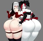 2girls antonia_monetti argent ass ass_grab ass_to_ass back_view bangs big_ass big_breasts black_hair bubble_ass bubble_butt cartoon_network commission crimson_(the_ridonculous_race) crossover curvy dat_ass dc_comics double_ass_focus fat_ass fat_butt female_only fishnet_stockings fishnets gloves goth guabeyo huge_ass large_ass large_butt looking_at_viewer looking_back medium_hair nyabeyo red_highlights spiky_hair teen_titans the_ridonculous_race thick thick_ass thick_butt thick_thighs total_drama_island voluptuous white_hair wide_hips yuri