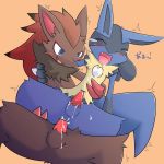 anal anal_penetration blue_eyes closed_eyes cum doron gay lucario male penetration penis pokemon zoroark