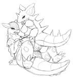  creatures_(company) fang_asian game_freak kangaskhan nidoqueen nintendo pokemon pokemon_(anime) pokemon_(creature) pokemon_(game) pokemon_(species) pussy_to_pussy sketch yuri 