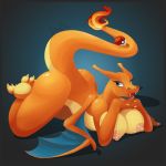 all_fours anthro ass bent_over big_ass big_breasts blue_eyes breasts charizard don_ko dragon fangs female full_body huge_ass lips looking_at_viewer nipples nude poke_ball pokemon pokemorph prehensile_tail scalie smile solo tail thick_thighs thighs voluptuous wide_hips wings