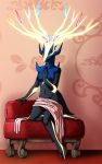 blue_hair breasts crovirus female hair looking_at_viewer nintendo pokemon pokã©mon solo video_games xerneas