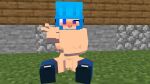 big_breasts blue_eyes blue_hair breasts ice_chikurin minecraft minecraft_xxx nude nude_female pussy rule34 sexy_body spread_legs v