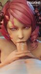  1boy 1girl alisa_bosconovitch alluring bandai_namco fellatio foulveins kazama_jin namco namco_bandai nude oral oral_sex pink_hair saliva tekken tekken_7 tekken_blood_vengeance tekken_tag_tournament_2 twitter 