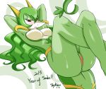 2013 anthro anus blush breasts butt female green_hair hair long_hair nintendo nipples nude pokemon pokã©mon pussy red_eyes serperior skykain video_games