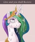 1girl alicorn animal_ears blue_hair crown cum cum_on_face cum_on_hair cum_string cumshot equine facial female female_only friendship_is_magic furry green_hair hair horn john_joseco kevinsano long_hair multicolored_hair my_little_pony orgasm princess_celestia_(mlp) princess_molestia_(fan_name) purple_eyes purple_hair smile solo tiara