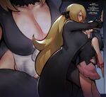 2_girls breast_press cynthia cynthia_(pokemon) dawn dawn_(pokemon) fluffydango naughty_face older_and_young_girl pokemon you_gonna_get_raped yuri