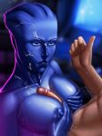 1boy 1girl alien angry asari bare_shoulders belly big_breasts big_penis blue_eyes blue_lips blue_skin breasts commander_shepard cum cum_on_body cum_on_breasts cum_on_face cum_on_upper_body english_text facial freckles high_resolution interspecies jojobanks kneel large_penis liara_t'soni lips lube male male/female maleshep mass_effect mature mature_female neon nipples nude orgasm paizuri penis shiny tagme tentacle_hair text topless unseen_male_face video_game_character video_game_franchise wet