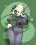 anthro breasts elpatrixf female leaf nintendo nipples panda pokemon pokã©mon solo video_games yancham