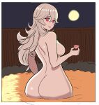 12sunshinego 1girl 1girl 1girl ass corrin_(fire_emblem) corrin_(fire_emblem)_(female) dat_ass female_only fire_emblem fire_emblem_fates hot_spring nintendo nude nude onsen partially_submerged