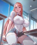 1girl 1girl 1girl artist_name arttoru big_breasts big_breasts bleach blush bra breasts brown_eyes bust chair choker classroom clothed_female desk erect_nipples erect_nipples_under_clothes eyebrows eyelashes female_focus female_only hourglass_figure inoue_orihime light-skinned_female light_skin lipstick long_hair looking_at_viewer makeup miniskirt oppai orange_hair panties patreon_username pink_lips puffy_nipples revealing_clothes ribbon ribbon_choker school school_uniform schoolgirl shirt sitting sitting_on_chair skimpy skimpy_clothes skirt small_clothes socks solo_female solo_focus stockings tagme teen teenage_girl thick_thighs thigh_socks tight_clothing underwear uniform url very_long_hair voluptuous voluptuous_female voluptuous_teen watermark web_address white_socks wide_hips