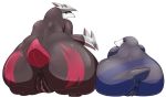 anus ass big_ass chubby drilbur duo excadrill female multiple_anuses multiple_asses nintendo pdxyz pokemon pussy video_games white_background