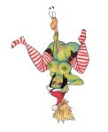 banjo-kazooie big_breasts breasts candy_cane_stocking christmas clitoris female game_over_gruntilda gruntilda gruntilda's_broomstick herny_the_duck nipples nude pussy santa_hat solo upside_down