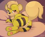 canine female feral growlithe looking_at_viewer lying nintendo pokemon pokã©mon pussy solo ukkappa video_games