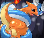 anal anal_penetration charmeleon dragonair female hetero male penetration penis pokemon pussy tail tail_sex vaginal vaginal_penetration zoe_(artist)