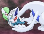 big_breasts chest_jewel creatures_(company) game_freak gardevoir gen_3_pokemon green_hair hair_over_one_eye legendary_pokemon lugia nintendo pokemon pokemon_(anime) pokemon_(creature) pokemon_(game) pokemon_(species) red_eyes simight