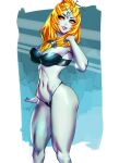 1girl 1girl abs alluring ass athletic_female big_ass big_ass big_breasts bikini clothed clothing eyelashes female_only fit fit_female grey_skin lipstick midna nintendo red_eyes red_hair smile the_legend_of_zelda thong twili twili_midna twilight_princess xdtopsu01