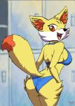 bikini butt canine female fennec fennekin fox nintendo open_mouth pokemon pokã©mon poopysocks9 solo video_games