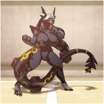  anthro breasts dark_skin furry nazuu-m0nster nipples piercing pokemon porkyman pussy rayquaza scalie tattoo 