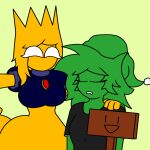  big_breasts blue_dress closed_eyes erickverse erika_(oc) friday_night_funkin friday_night_funkin_minus_(iagoanims) friday_night_funkin_mod genderswap green_hat green_skin grey_clothes lady_(oc) minus_erika_(oc) minus_lady_(oc) oc sleeping white_background white_eyes yellow_skin 