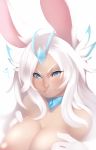  2014 animal_ears big_breasts blue_eyes breasts bust corruption_of_champions female hair human kanel lagomorph lagomorph_humanoid lapine long_hair looking_at_viewer mammal necklace nude rabbit rabbit_ears rabbit_girl smile solo sponty usagimimi white_hair 