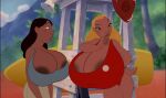 2_girls gigantic_breasts lifeguard_(lilo_and_stitch) lilo_and_stitch multifaker5 nani_pelekai photoshop