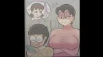 1boy 1girl balls_deep big_breasts big_penis black_eyes black_hair bouncing_ass bubble_butt cowgirl_position creampie cum_inside doraemon incest male/female manilla moaning mother_&_son nobita_nobi shizuka_minamoto tamako_nobi thick_thighs vaginal vaginal_penetration video