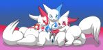 alternate_color blue_nipples blue_sclera breast_grab breasts butt chubby female hybridprojectalpha nintendo pokemon pokã©mon pussy red_nipples red_sclera spread_pussy spreading video_games zangoose