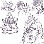  2012 anal erection feraligatr gay haychel human lucario male penis pokemon pokã©mon sketch totodile 