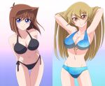  2_girls alexis_rhodes alluring big_breasts bikini blonde_hair blue_eyes brown_eyes brown_hair cleavage pin_up posing tea_gardner yu-gi-oh! yu-gi-oh!_gx 